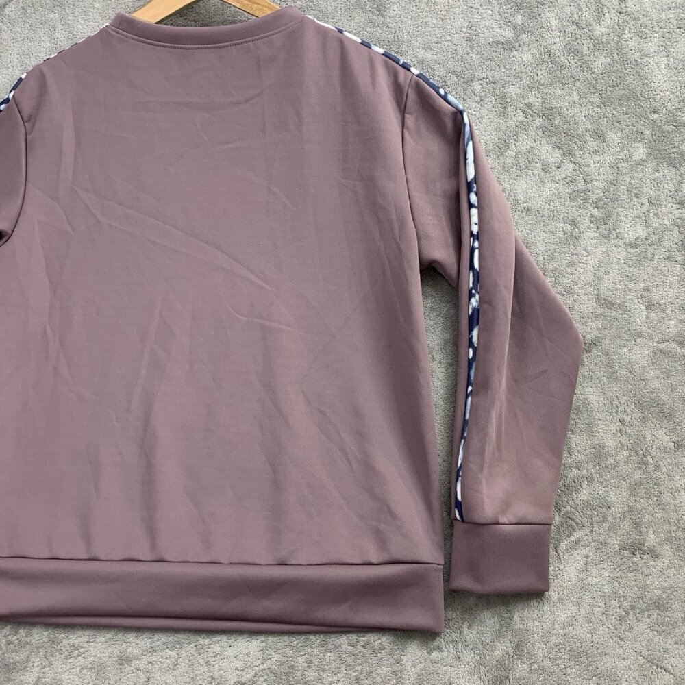 Nicole Miller Sport Sweatshirt Womens Medium Purple Long Sleeve Crewneck Top - Picture 10 of 11